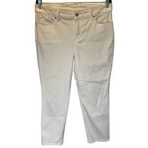 Chico's So Slimming Girlfriend‎ Slim Leg Crop Women's Size 12 White Mid Rise